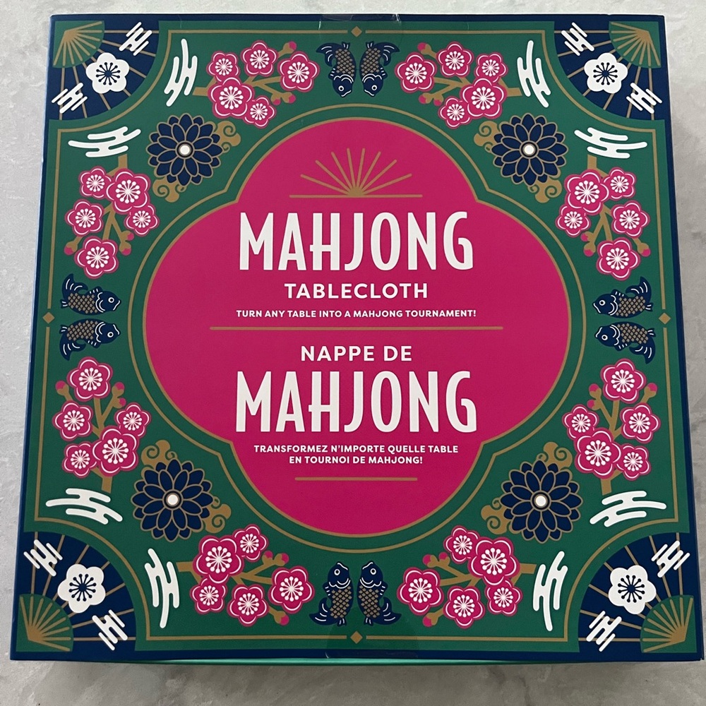 Mahjong Tablecloth - Green & Pink Decorative Game Cloth